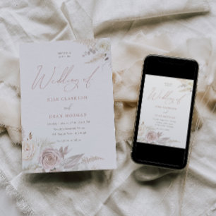 Convites Dusty Rosa e Ivory Elegant Wedding
