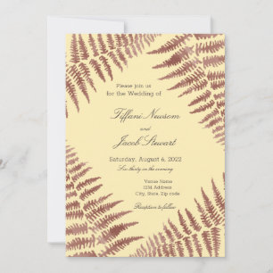 Convites Dusty Rosa e Peach Blush Ferns Casamento