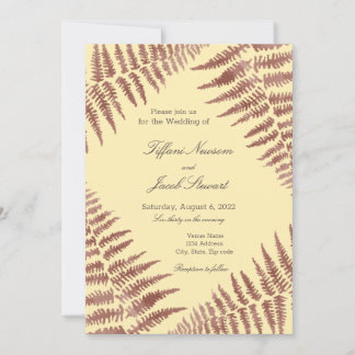 Convites Dusty Rosa e Peach Blush Ferns Casamento