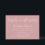 Convites Dusty Rosa Feliz Para Sempre Após Casamento De Fes<br><div class="desc">Apresentando nomes de estilo de assinatura,  este elegante rosa empoeirado feliz para sempre após o convite de festas de recepção de casamento pode ser personalizado com suas informações em letras quentes. Projetado por Thisnotme©</div>