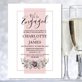 Convites Dusty Rosa Floral Eucalyptus Festa de noivado