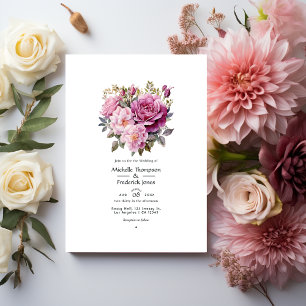 Convites Dusty Rosa Floral Wedding