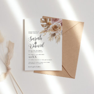 Convites Dusty Rosa Floral Wreath Wedding