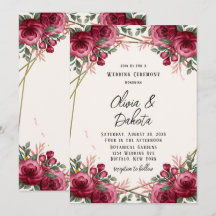 Dusty Rosa Geométrico Floral Wedding