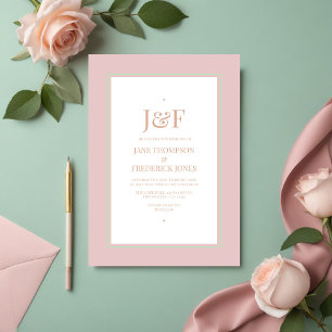 Convites Dusty Rosa, Mint Green e Blush Wedding