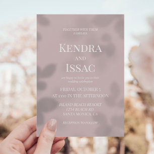 Convites Dusty Rosa Modern Pressed Deixa Casamento