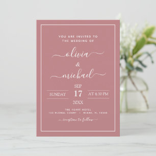 Convites Dusty Rosa Pink Weding Modern Typografia Convitati
