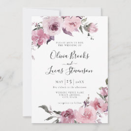 Convites Dusty Rosa Rosa Mauve Blush Casamento Floral