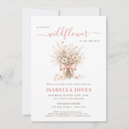 Convites  Dusty Rose Boho Wildflower Meadow Baby Shower