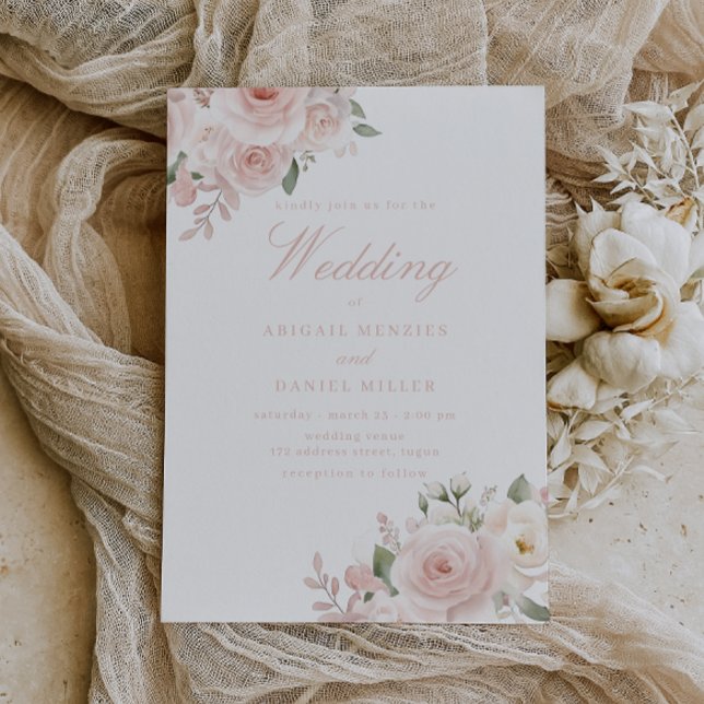 Convites Dusty Rose Divine Blush Wedding  (Criador carregado)