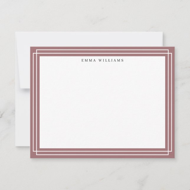 Convites Dusty Rose Frame Note Card (Frente)