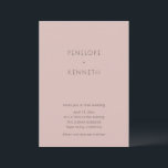 Convites Dusty Rose Minimalist Blush Pink Elegant Wedding<br><div class="desc">This blush pink wedding invitation features a modern minimalist layout with clean typography and a soft romantic color palette. The simple design highlights the couple’s names while keeping the overall look timeless and elegant. Perfect for contemporary weddings, vineyard venues, garden celebrations, or modern city ceremonies. A refined invitation style that...</div>