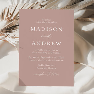 Convites Dusty Rose Modern Elegance Wedding
