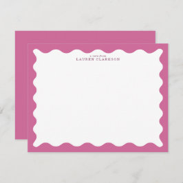 Convites Dusty Rose Wavy Frame Note Card