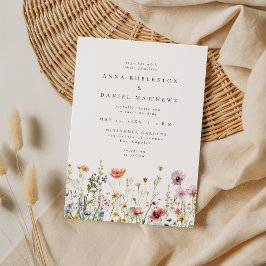 Convites Dusty Rose Wildflower Wedding