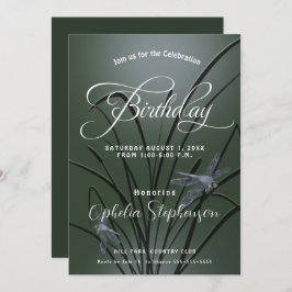 Convites Dusty Sage Green Dragonfly Birthday