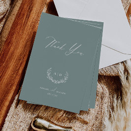 Convites Dusty Sage Wedding Day Thank you Flat Note Card
