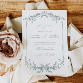 Convites Dusty Sage Wedding Invitation Announcement Card