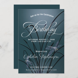 Convites Dusty Teal Dragonfly Birthday