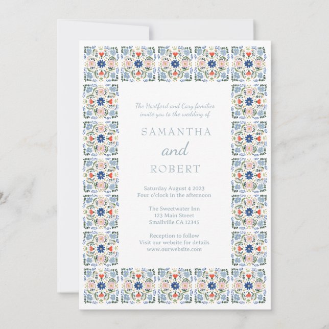 Convites Dutch Blue Tile Wedding (Frente)