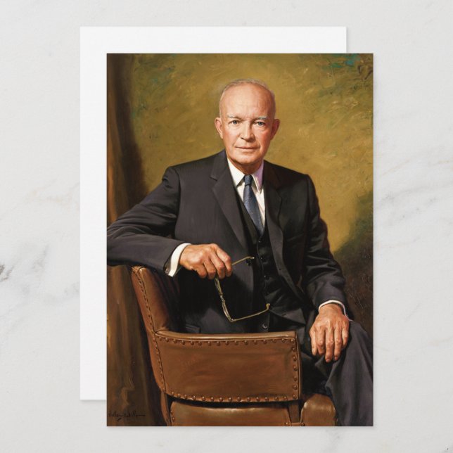 Convites Dwight Eisenhower Presidente da Casa Branca Retrat (Frente/Verso)