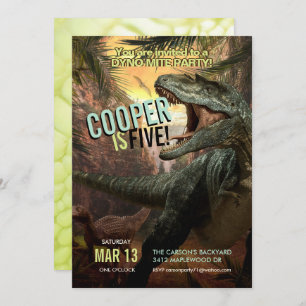 Convites DynoMite T-Rex  Aniversário do Dinossauro