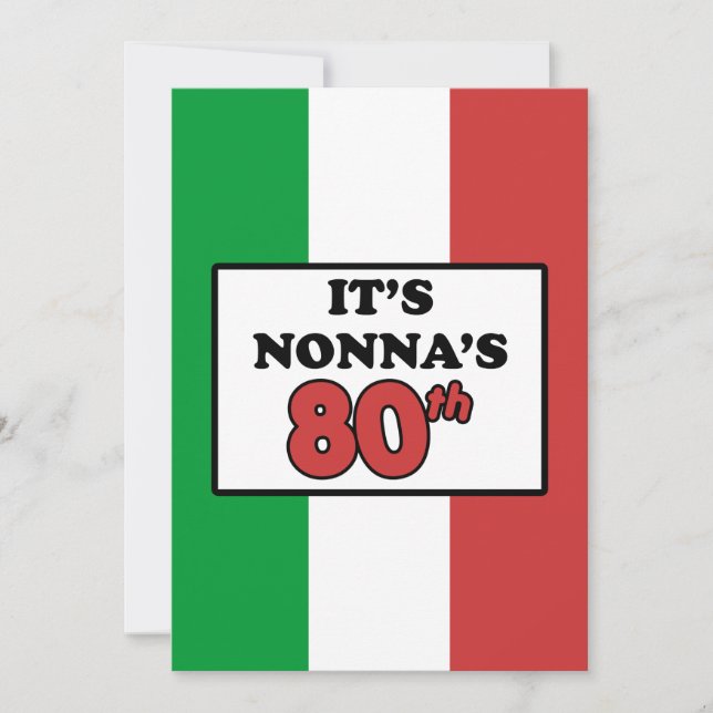 Convites É a 80 de Nonna Aniversário da Bandeira Italiana (Frente)