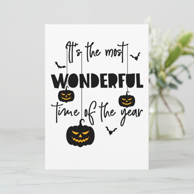 Convites É a época mais maravilhosa do Halloween do Ano (Em pé/Frente)