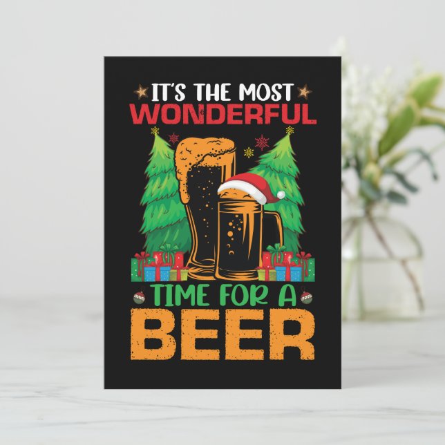 Convites É a época mais maravilhosa para um Papai Noel cerv (Em pé/Frente)