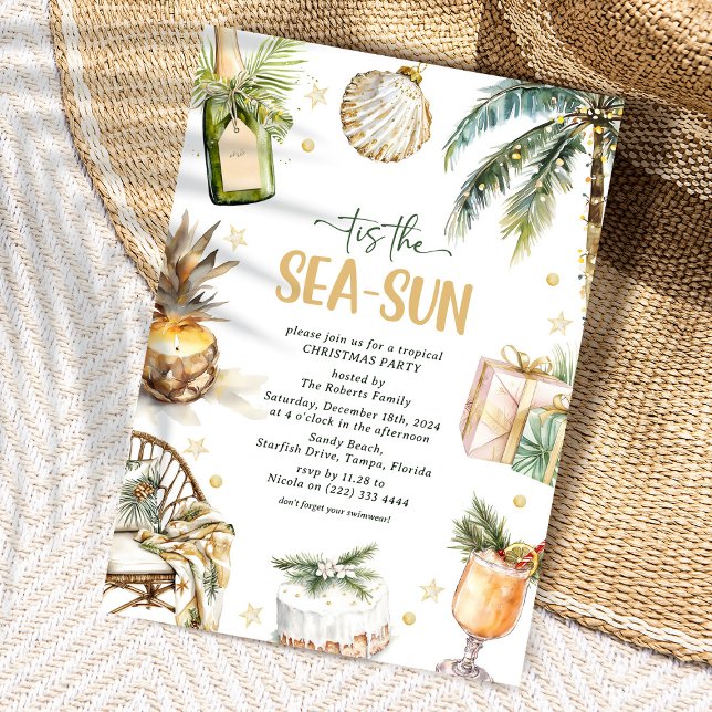 Convites É a Festa Tropical de Natal ao Sol do Mar (Criador carregado)