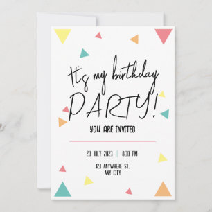 Convites É a minha festa de aniversário! personalizada
