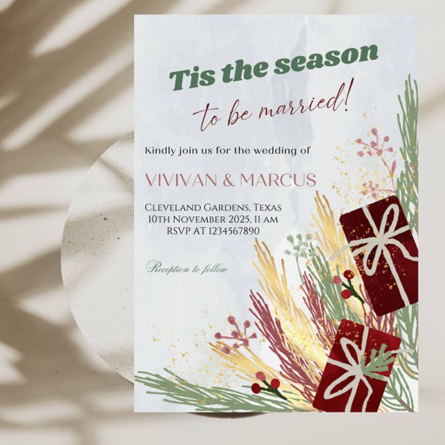 Convites É a Temporada de se Casar Natal Casamento  (Criador carregado)