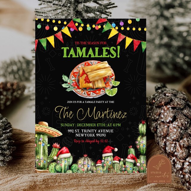 Convites É a Temporada para Tamales Festa de Natal Mexicana (Criador carregado)