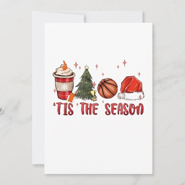 Convites É a Temporada Xmas Natal Basquetebol  (Frente)
