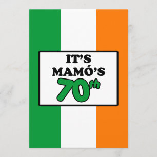 Convites É bandeira irlandesa do aniversário do 70 de Mam