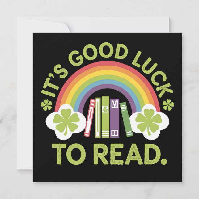 Convites É Boa Sorte Ler Bibliotecário Professor Irlandês (Frente)