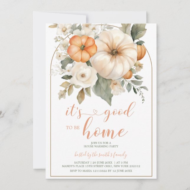 Convites É bom ser uma festa de abóbora de casa (Frente)