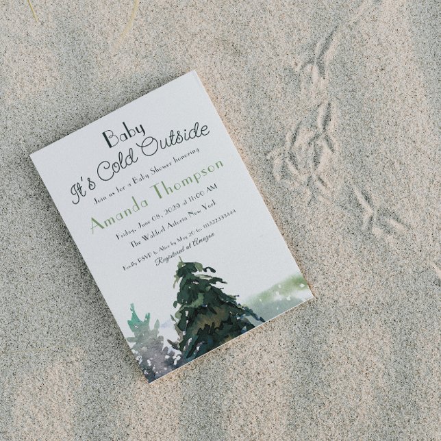 Convites É Chá de fraldas de Árvore Florestal Frio Fora da  (Criador carregado)