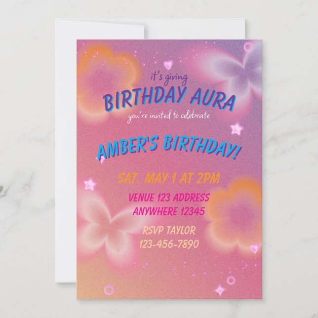 Convites É dando aura de aniversário (Frente)