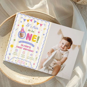 Convites É Divertido Ser Um Foto Menino 1º Aniversário Foto