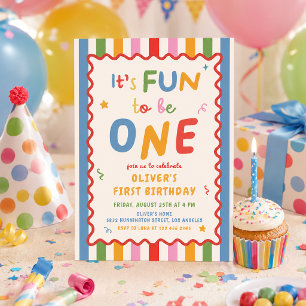 Convites É Divertido Ser Um Listras 1º Aniversário