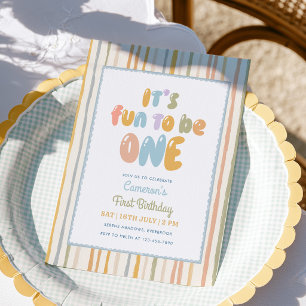 Convites É Divertido Ser Uma Faixa Pastel no 1º Aniversário