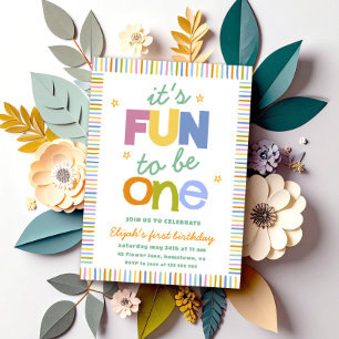Convites É Divertido Ser Uma Festa de Aniversário Colorida