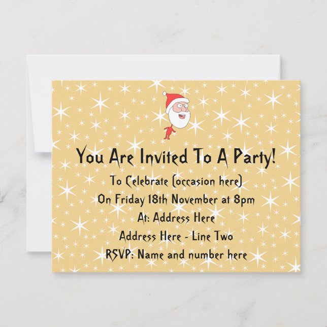 Convites É engraçado o Papai Noel, no Dourado padrão das es (Frente)