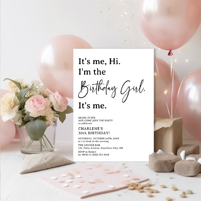 Convites É Eu, Olá. Eu Sou a Garota da Festa de Aniversário (Criador carregado)