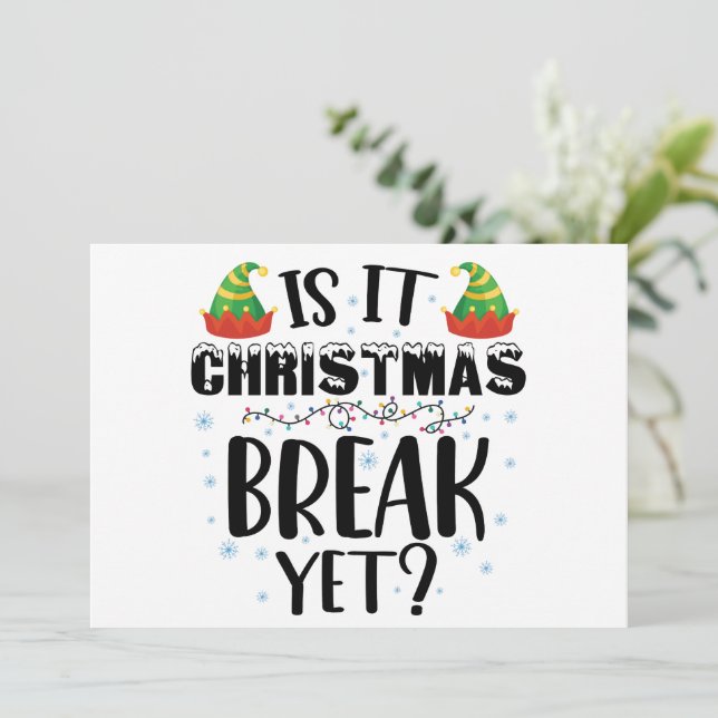 Convites É Férias de Natal Ainda Piada Dia de Festa Profess (Em pé/Frente)