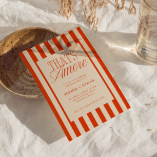 Convites É Festa de noivado Amore Red Stripes