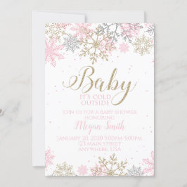 Convites É frio lá fora, Baby Shower da flocada de neve