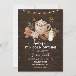 Convites É Frio Lá Fora Chá Quente de Inverno Baby Shower