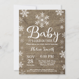 Convites É Frio Lá Fora Chuvinha de Amor Chá de Bebê Rústic